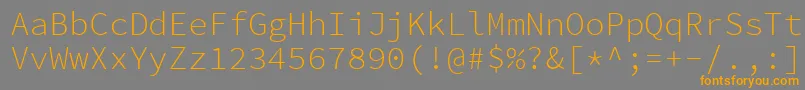 フォントSourcecodeproLight – オレンジの文字は灰色の背景にあります。