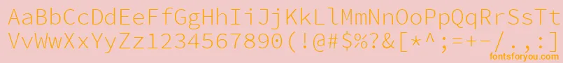SourcecodeproLight-Schriftart – Orangefarbene Schriften auf rosa Hintergrund