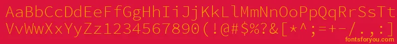 SourcecodeproLight Font – Orange Fonts on Red Background