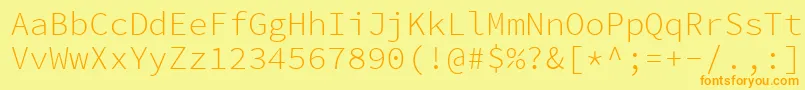 Шрифт SourcecodeproLight – оранжевые шрифты на жёлтом фоне