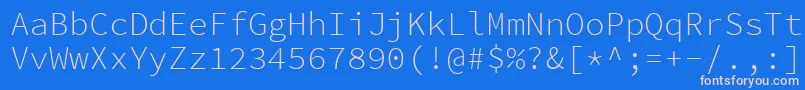 フォントSourcecodeproLight – ピンクの文字、青い背景