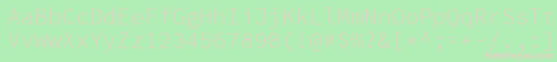 SourcecodeproLight Font – Pink Fonts on Green Background