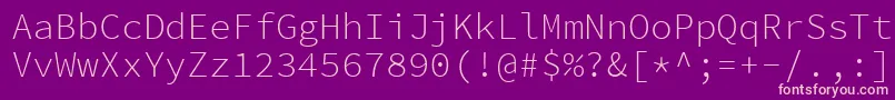 SourcecodeproLight-Schriftart – Rosa Schriften auf violettem Hintergrund