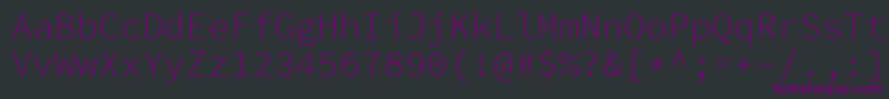 Fonte SourcecodeproLight – fontes roxas em um fundo preto