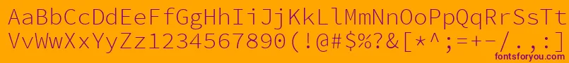 SourcecodeproLight Font – Purple Fonts on Orange Background