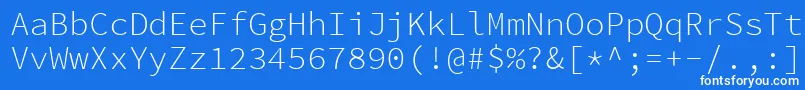 フォントSourcecodeproLight – 青い背景に白い文字