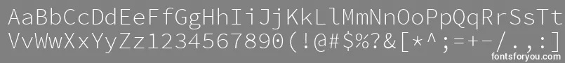 SourcecodeproLight-Schriftart – Weiße Schriften auf grauem Hintergrund