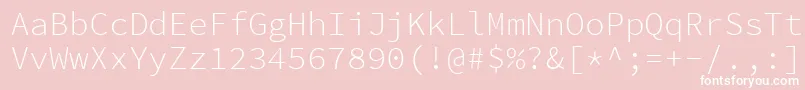 SourcecodeproLight-Schriftart – Weiße Schriften auf rosa Hintergrund