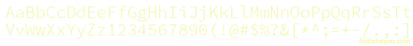 Шрифт SourcecodeproLight – жёлтые шрифты