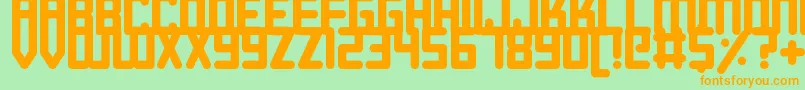 Roundish Font – Orange Fonts on Green Background