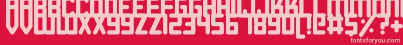 フォントRoundish – 赤い背景にピンクのフォント