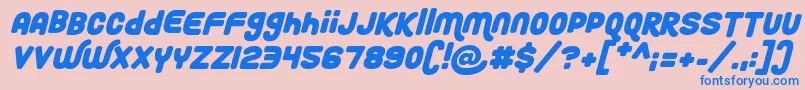 Roundy Rainbows Italic Font – Blue Fonts on Pink Background