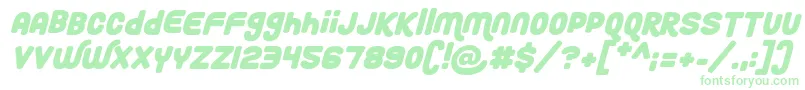 Roundy Rainbows Italic Font – Green Fonts on White Background