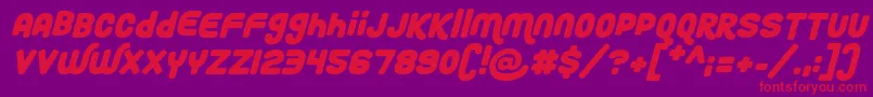 Roundy Rainbows Italic Font – Red Fonts on Purple Background