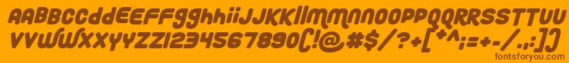 Шрифт Roundy Rainbows Italic – коричневые шрифты на оранжевом фоне