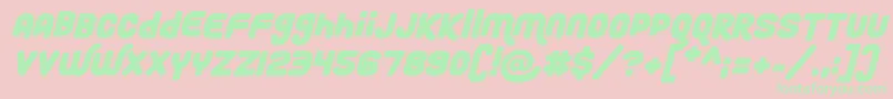 Roundy Rainbows Italic Font – Green Fonts on Pink Background