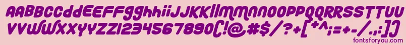 Roundy Rainbows Italic Font – Purple Fonts on Pink Background