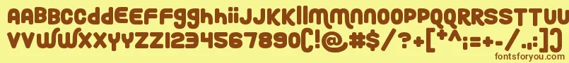 Roundy Rainbows Font – Brown Fonts on Yellow Background