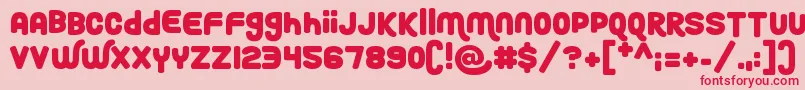 Roundy Rainbows Font – Red Fonts on Pink Background