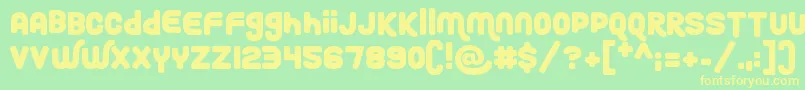 Roundy Rainbows Font – Yellow Fonts on Green Background