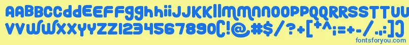 Roundy Rainbows Font – Blue Fonts on Yellow Background