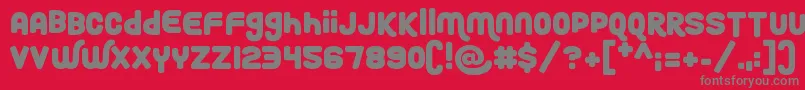 Roundy Rainbows Font – Gray Fonts on Red Background