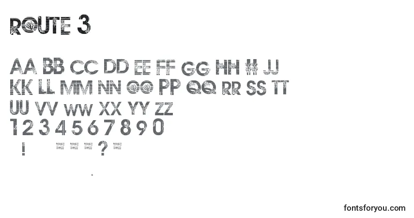 Route 3フォント–アルファベット、数字、特殊文字