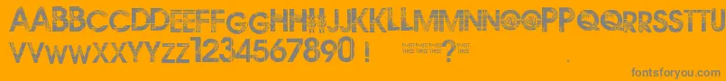 route 3 Font – Gray Fonts on Orange Background