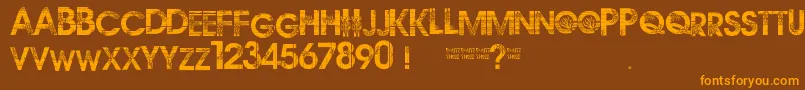 route 3 Font – Orange Fonts on Brown Background