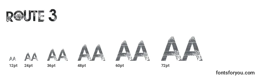 Размеры шрифта Route 3