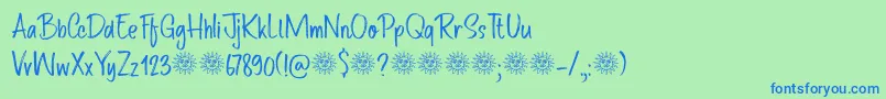 Route Du Soleil DEMO Font – Blue Fonts on Green Background