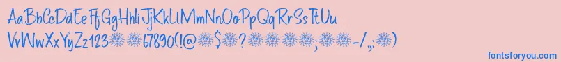 Route Du Soleil DEMO Font – Blue Fonts on Pink Background