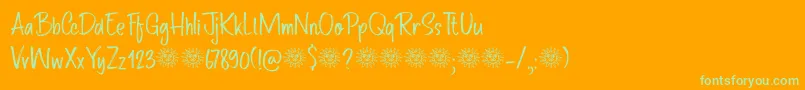Route Du Soleil DEMO Font – Green Fonts on Orange Background
