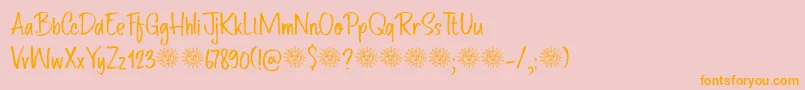 Route Du Soleil DEMO Font – Orange Fonts on Pink Background