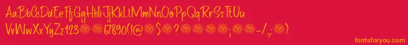Route Du Soleil DEMO-Schriftart – Orangefarbene Schriften auf rotem Hintergrund