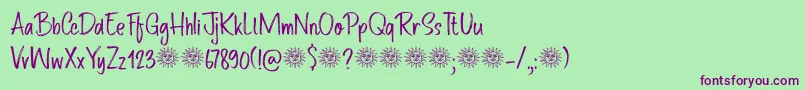 Route Du Soleil DEMO Font – Purple Fonts on Green Background