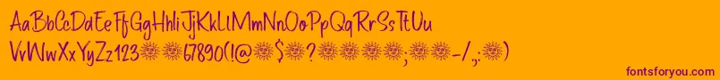 Route Du Soleil DEMO Font – Purple Fonts on Orange Background
