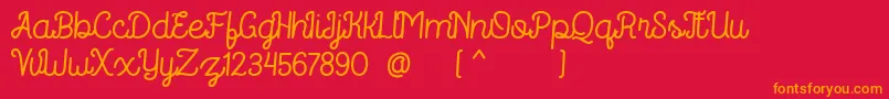 Routerline Free Version Font – Orange Fonts on Red Background