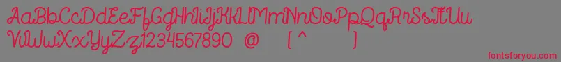 Routerline Free Version-Schriftart – Rote Schriften auf grauem Hintergrund