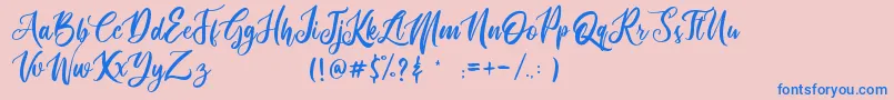 routher Font – Blue Fonts on Pink Background