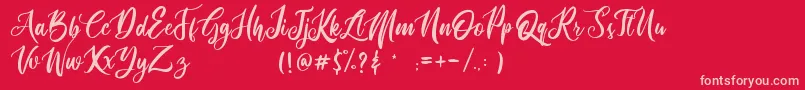 routher Font – Pink Fonts on Red Background