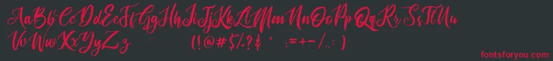 フォントrouther – 黒い背景に赤い文字