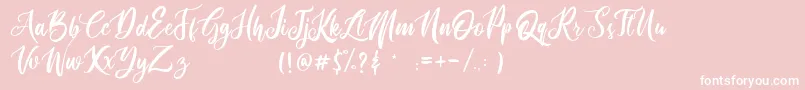 routher-fontti – valkoiset fontit vaaleanpunaisella taustalla