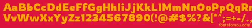 フォントRowdy Bold – 赤い背景にオレンジの文字