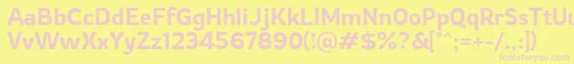 Rowdy Light Font – Pink Fonts on Yellow Background