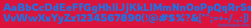 Rowdy Regular Font – Blue Fonts on Red Background