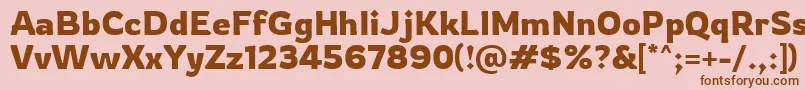 Rowdy Regular Font – Brown Fonts on Pink Background