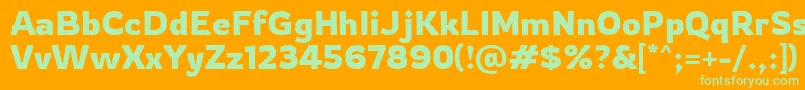 Rowdy Regular Font – Green Fonts on Orange Background