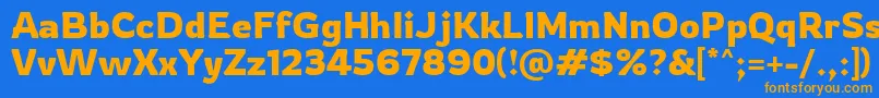 Rowdy Regular Font – Orange Fonts on Blue Background