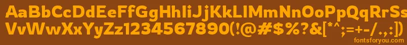 Rowdy Regular Font – Orange Fonts on Brown Background